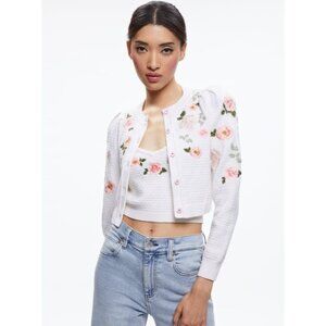 Alice + Olivia Kitty Embroidered Cardigan Small